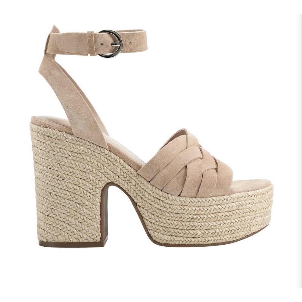 Woman's Heels Marc Fisher LTD Oaten Espadrille Platform Sandal Natural Size 10M